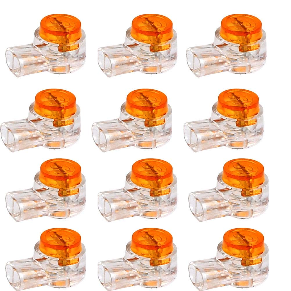200PCS Waterproof Gel-Filled Orange Clear Button Telephone Wire Connectors UY Butt Splice Connector K1 Network Cable Terminals