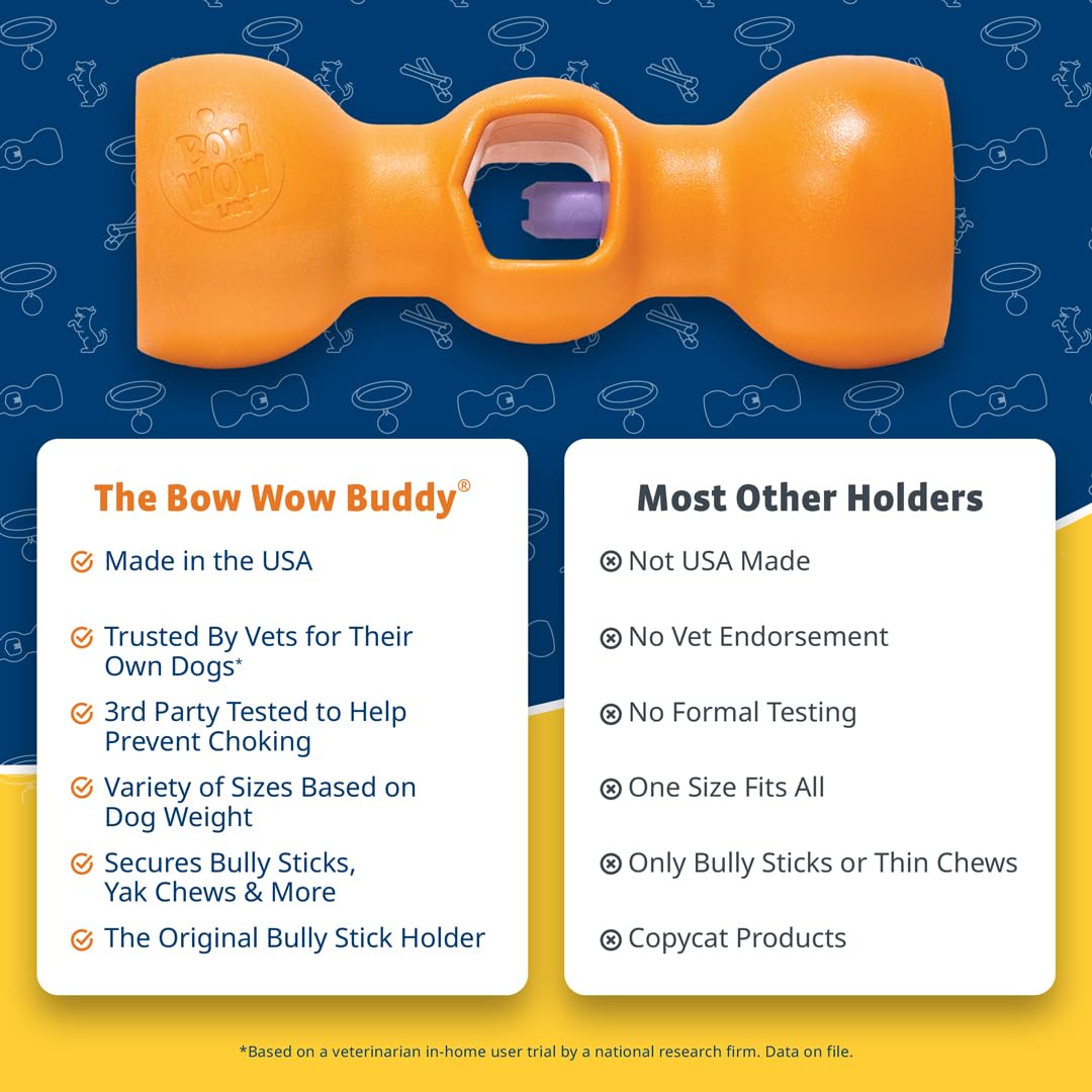 Original Bow Wow Buddy Safety Device | Bully Stick Holder for Dogs (S)