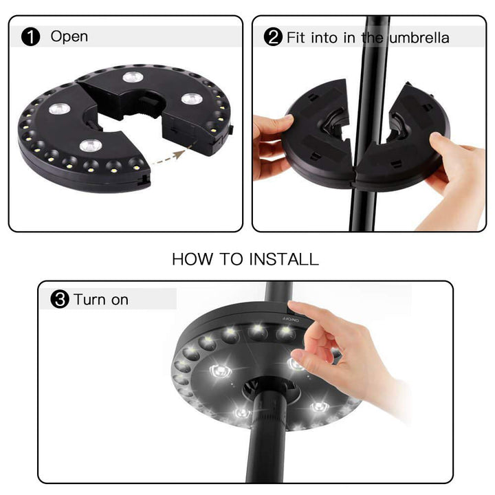 Patio Umbrella Light 3 Lighting Modes Cordless 28 LED L