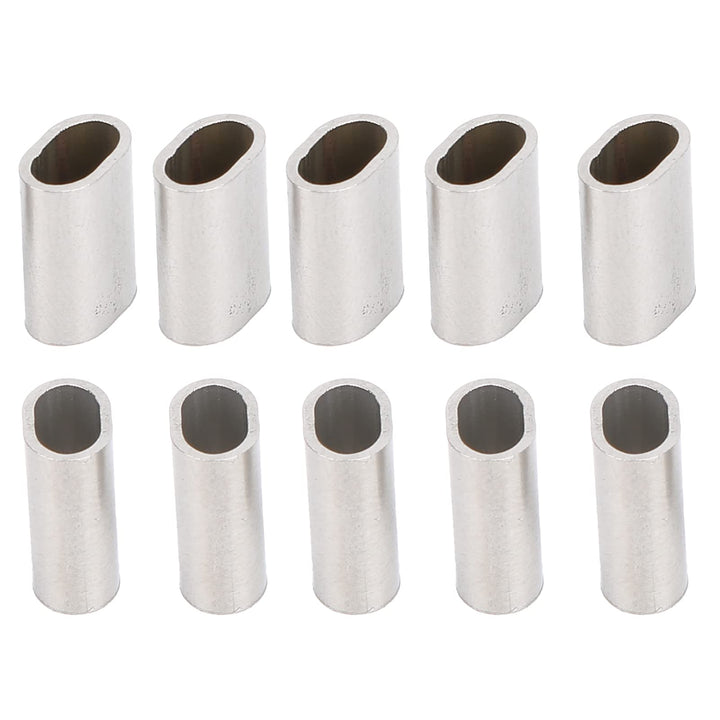 50Pcs M3 Oval Steel Sleeve, 304 Stainless Steel Wire Crimping Loop, for Crimping on the Wire Rope, with 3.2mm Inner Width, M