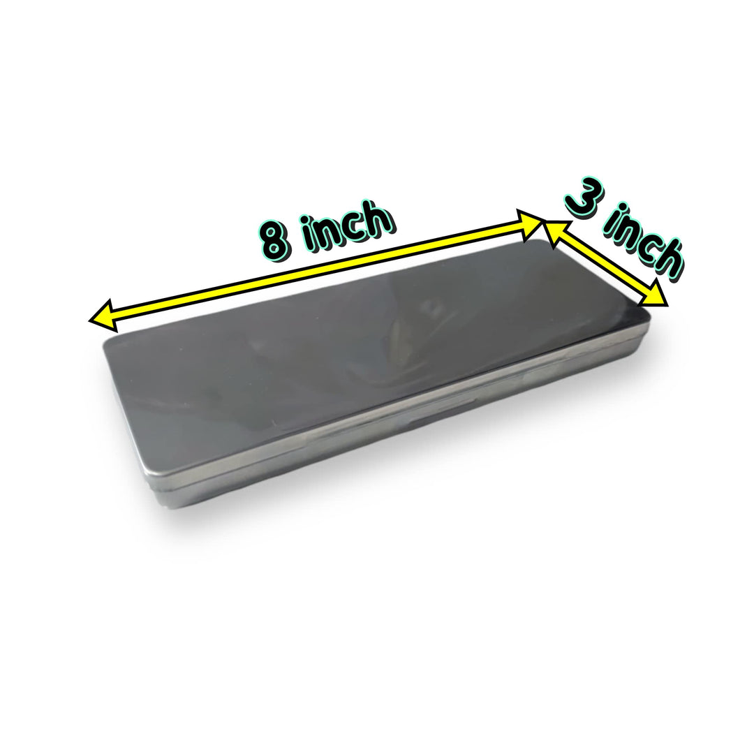 Metal Pen Pencil Case Stationery Box Empty Hinged Stainless Steel Box School Supplies Pen Holder Makeup Brushes Organizers