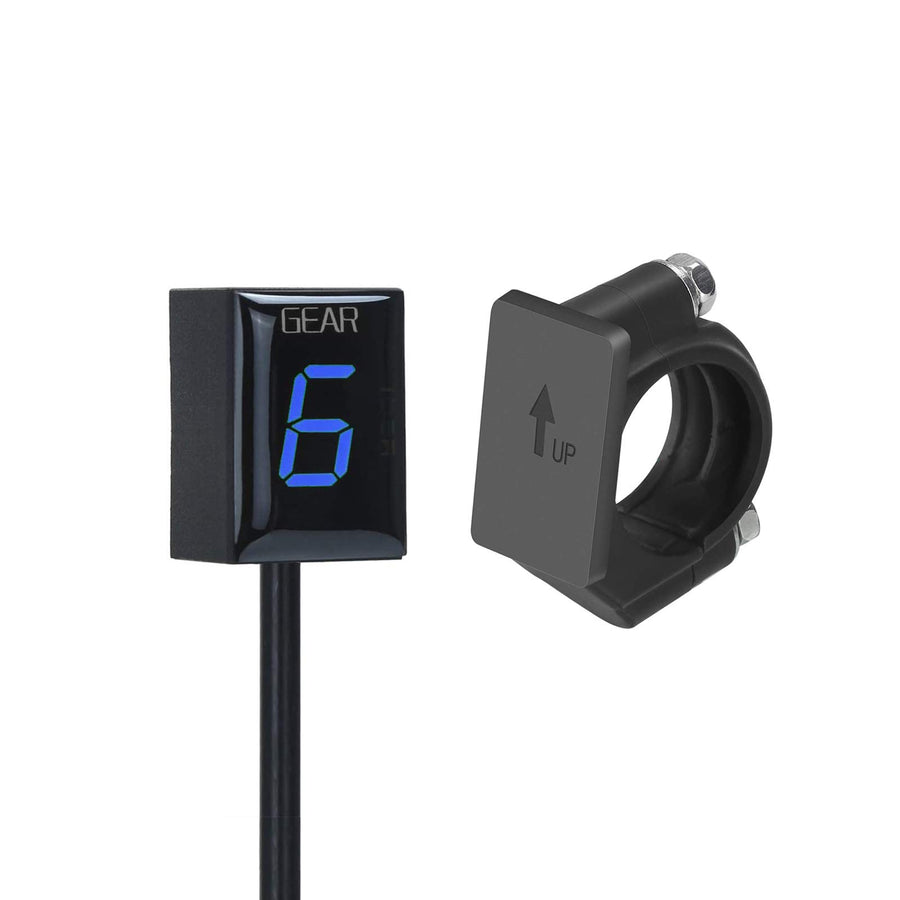 Motorcycle Gear Indicator for Honda with Holder Bracket,Waterproof LED Display Digital Display Speedometer Shift Lever Sensors Plug & Play (Blue)