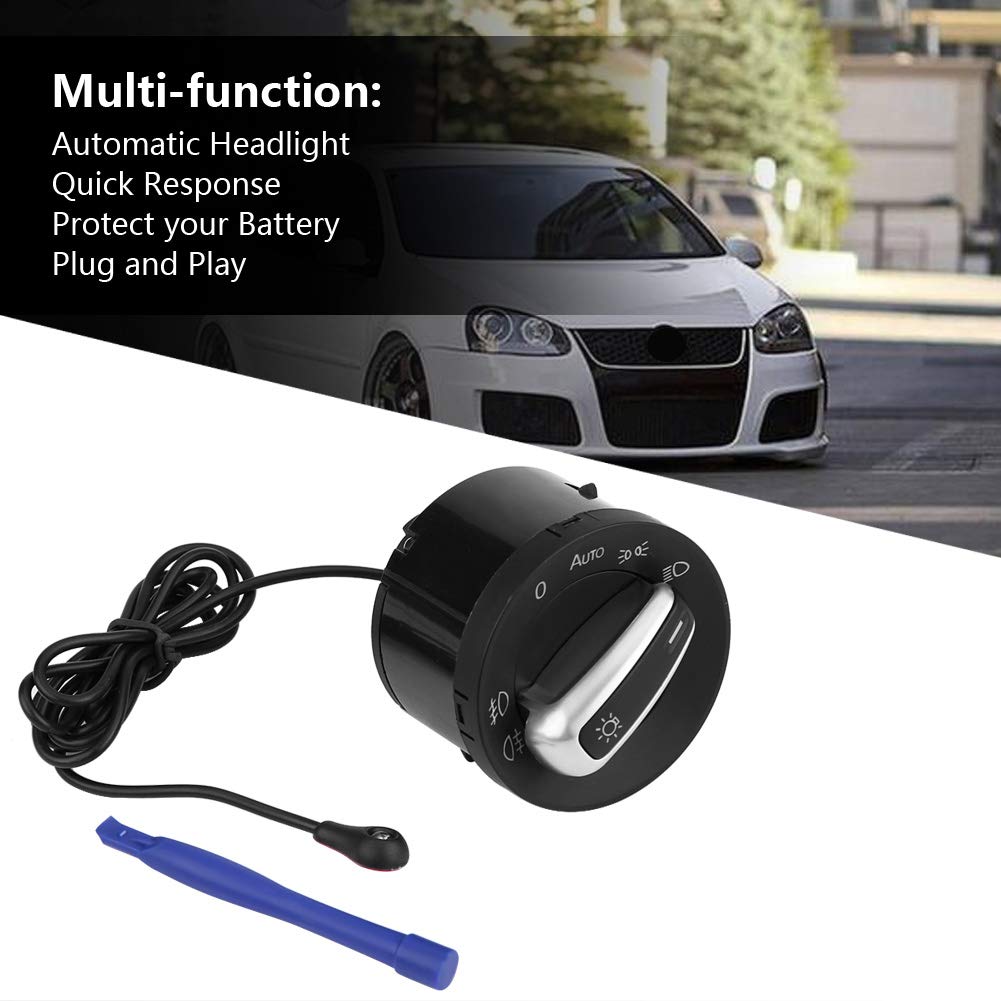 Auto Headlight Switch, Keenso Light Sensor Headlight Switch Button Module 1Z0941431K for VW MK5 MK6 Jetta Tiguan Passat