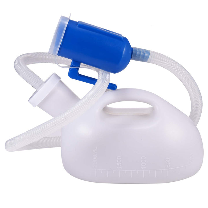 Men Reusable Pee Jug Male Urine Bottle 47.2 Long Tube with Lid Portable Thicken Men&#39;s Potty 2000ml for Hospital Camping Car Travel Toilet Universal Urinals