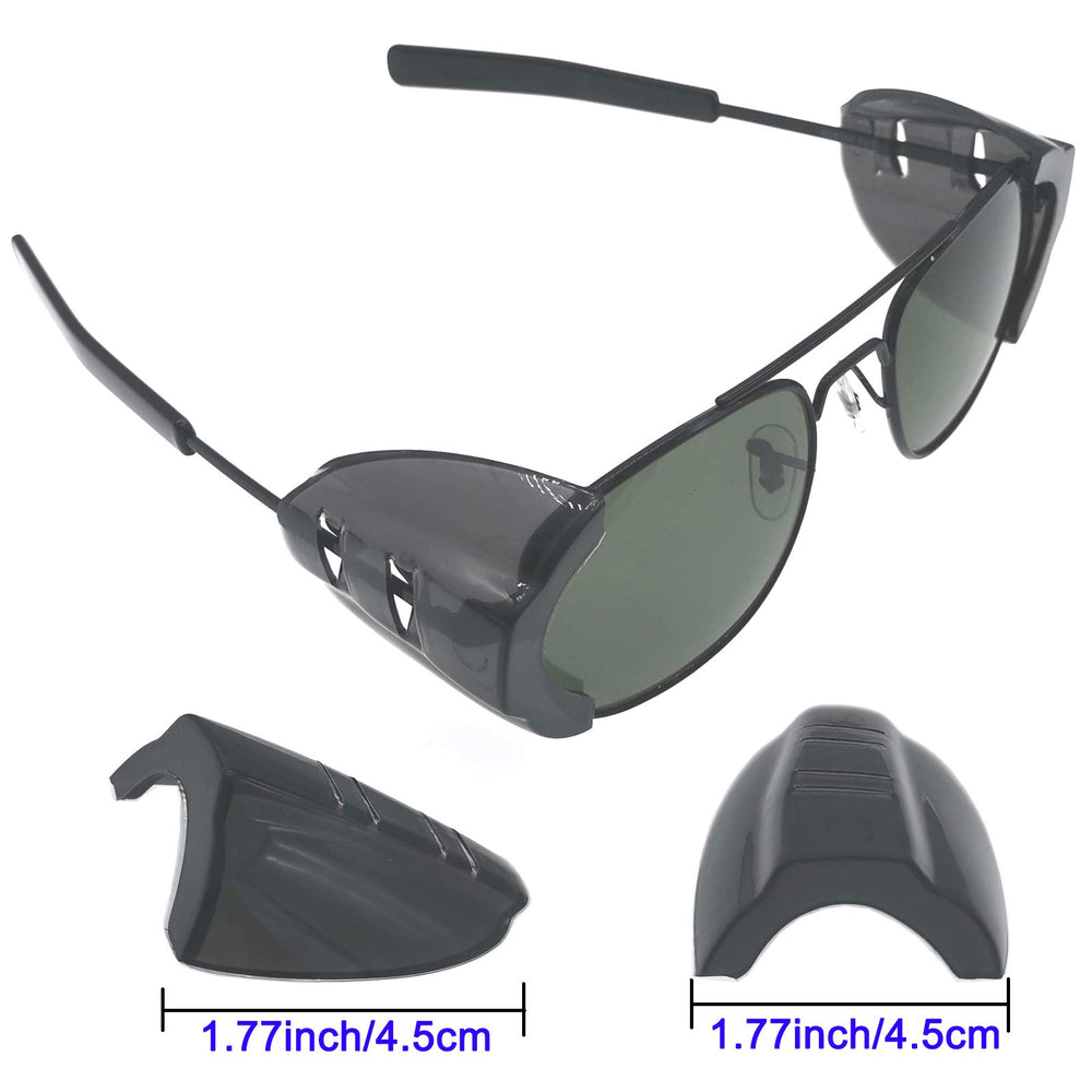 KMDJG 11 Pairs Safety Eye Glasses Side Shields,Slip On Clear Side Shields for Safety Glasses Fits Small to Medium Eyeglasses Frames(10 Pair Clear and 1 Pair Transparent Black)