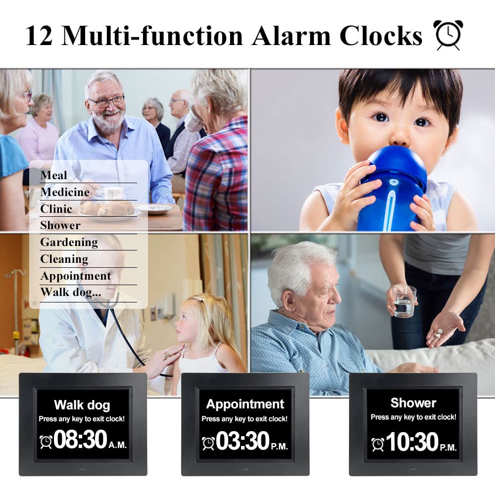 Levick 8 inch Dementia Clock Large Digital Clock for Se