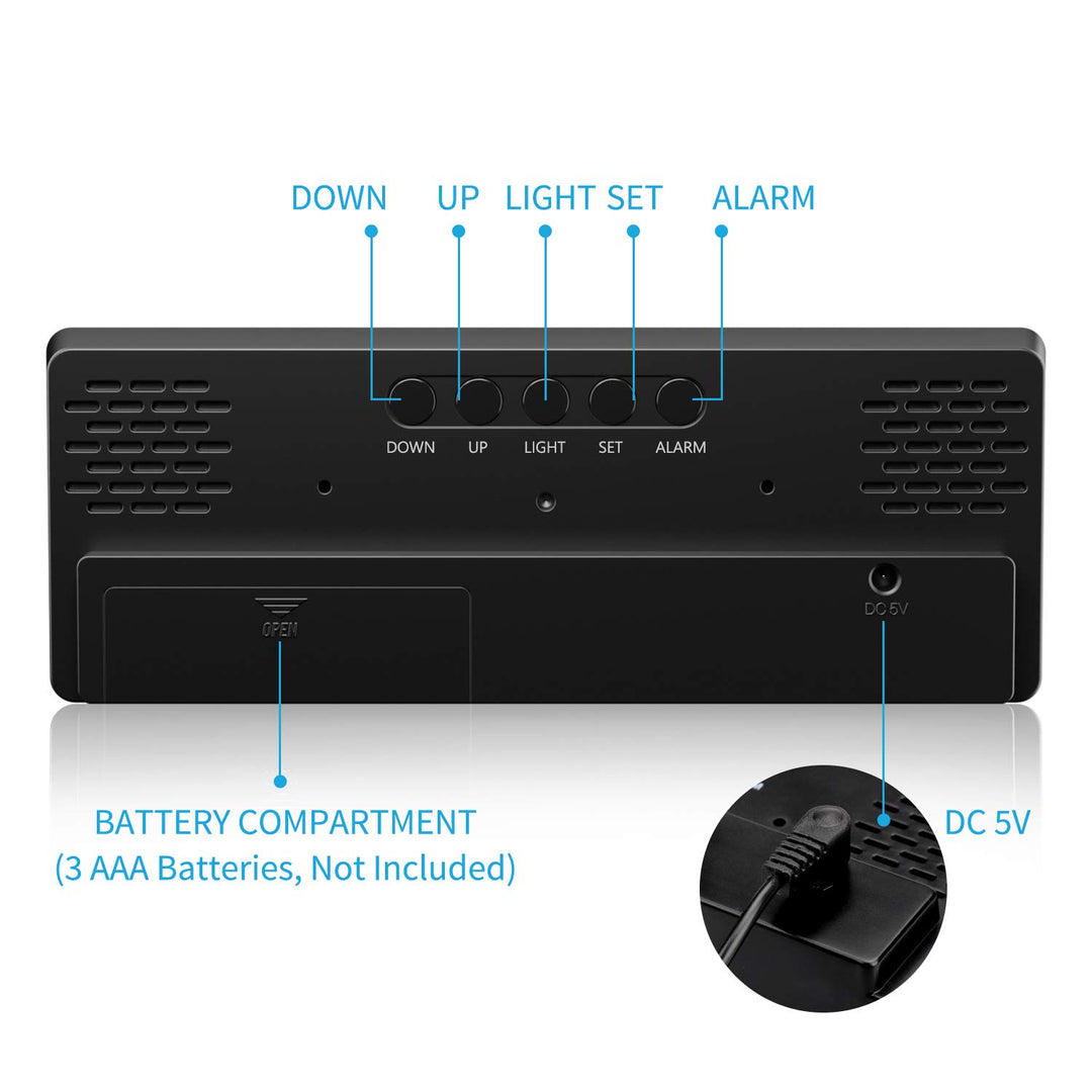 meross LED Digital Alarm Clock, Simple Design Desk Cloc