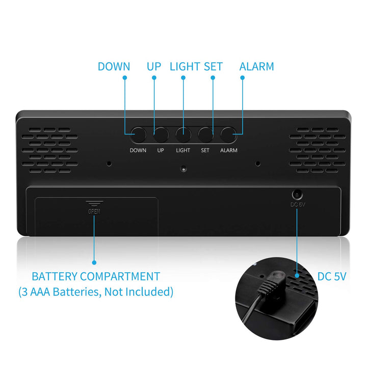 meross LED Digital Alarm Clock, Simple Design Desk Cloc