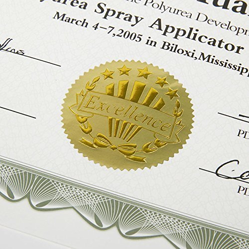 UNIQOOO 100pcs Gold Embossed Foil Blank Certificate Sel