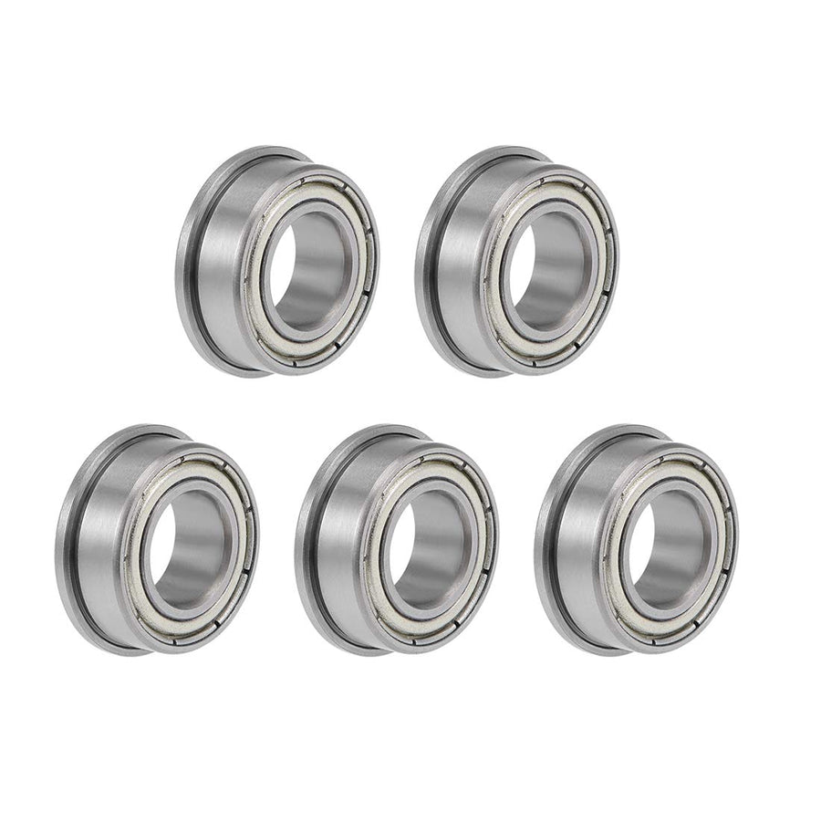 F63800ZZ Flange Ball Bearing 10x19x7mm Shielded Chrome Bearings 5pcs