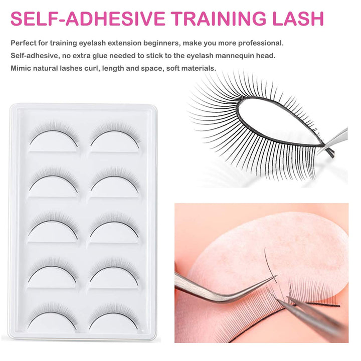 Lash Eyelash Extension Kit, Eyelash Extension Supplies With Mannequin Head For Beginners Eyelashes Extensions Practice Kit Lip Makeup Eyelash Grafting Training Tool Kit with Individual Lashes Glue