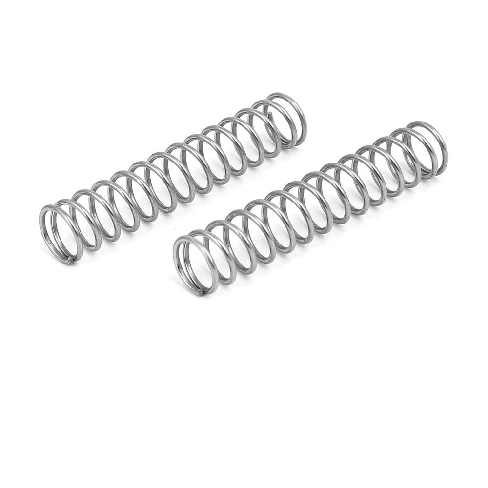 Compression Spring,304 Stainless Steel,10mm OD,1mm Wire Size,50mm Free Length,Silver Tone,20Pcs
