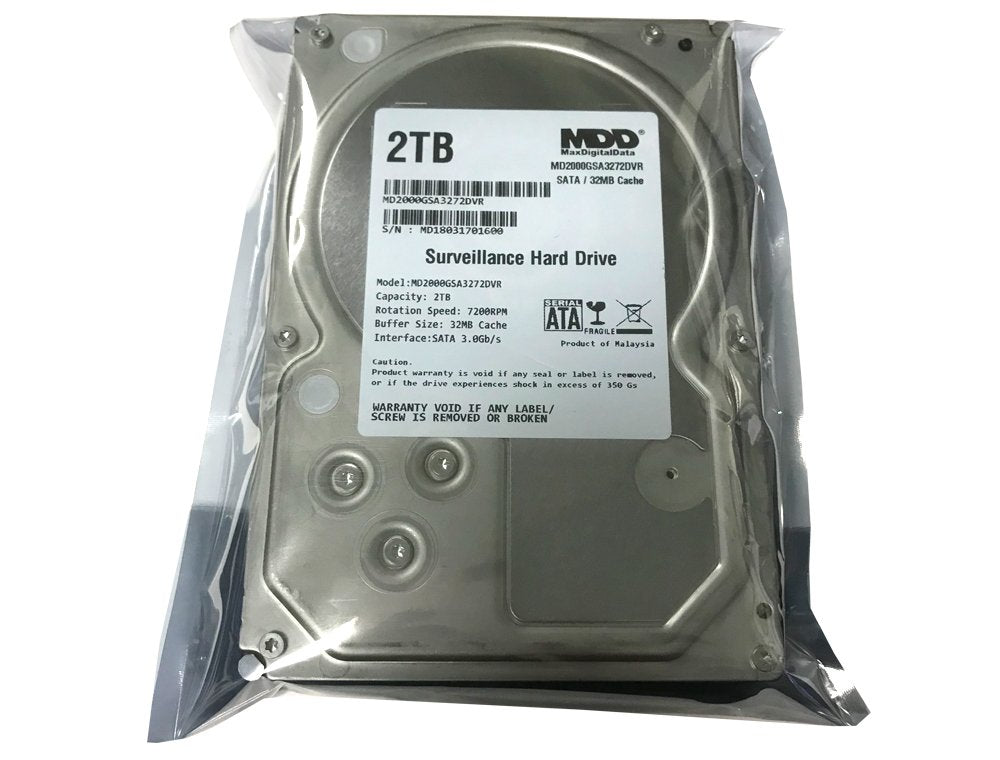 2TB 32MB Cache 7200PM SATA 3.0Gb/s 3.5inch Internal Surveillance CCTV DVR Hard Drive (MD2000GSA3272DVR) (Renewed)