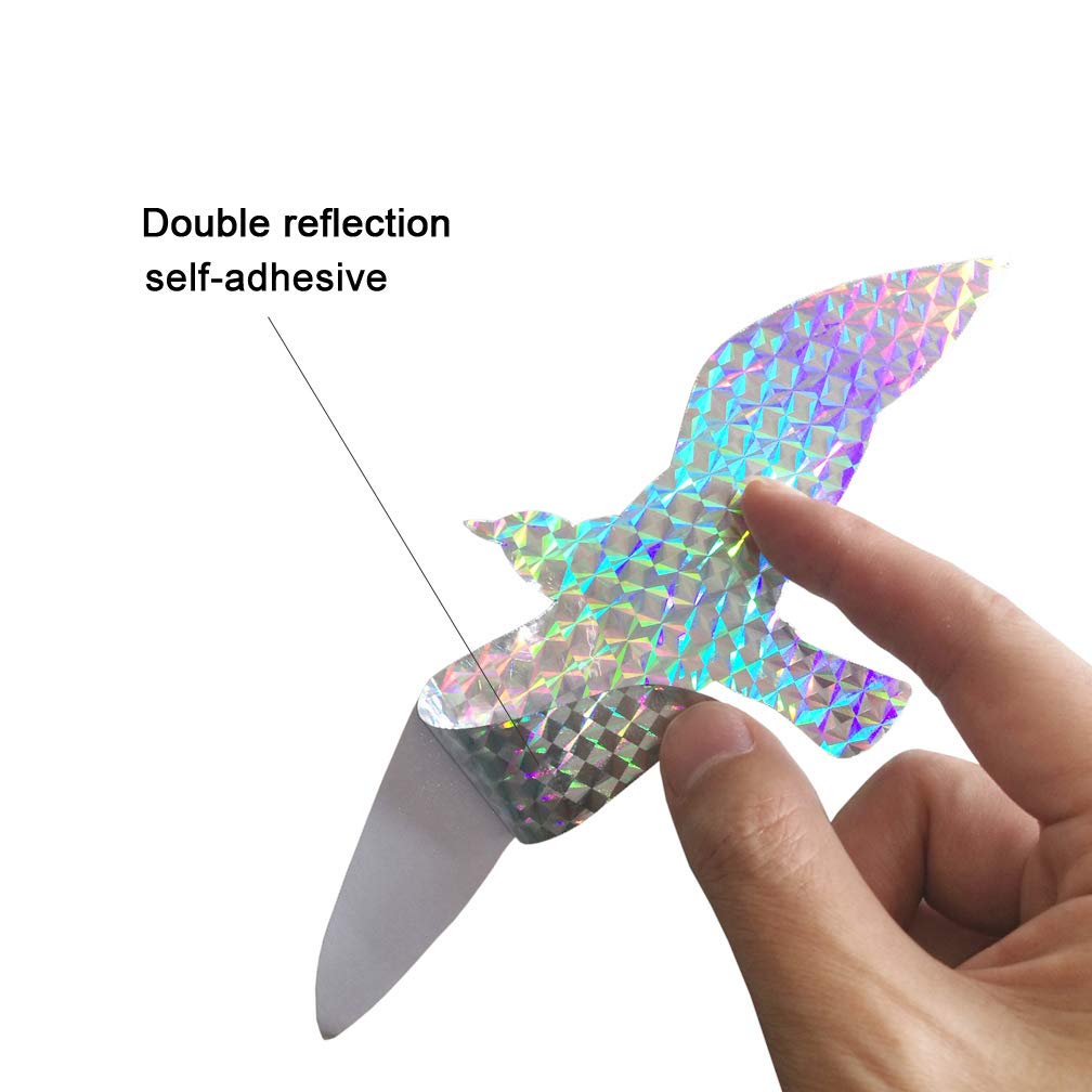 Anti Collision Window Stickers for Birds, Glass Window Decals Clings for Bird Strikes, Stop Birds from Hitting Windows, Seagull, 16 Pieces