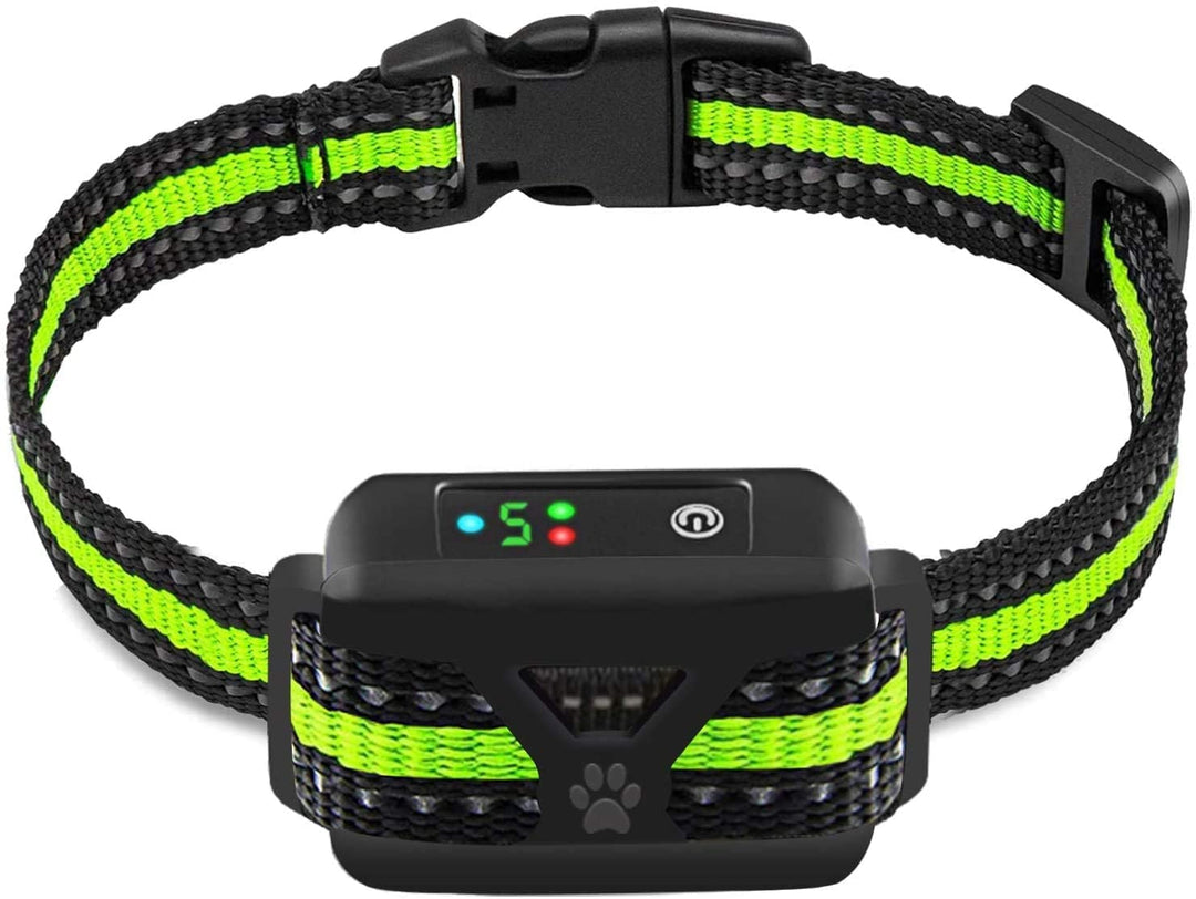 Dog Bark Collar -5 Adjustable Sensitivity and Intensity Levels-Dual Anti-Barking Modes Rechargeable/Rainproof/Reflective -No Barking Control Dog Shock Collar for Small Medium Large Dogs