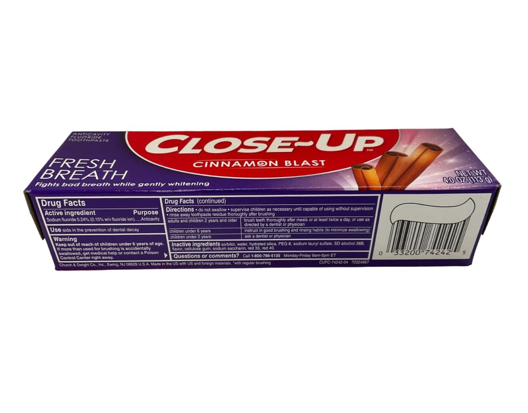Close-Up Fluoride Toothpaste, Freshening Red Gel 4 oz (Pack of 3)