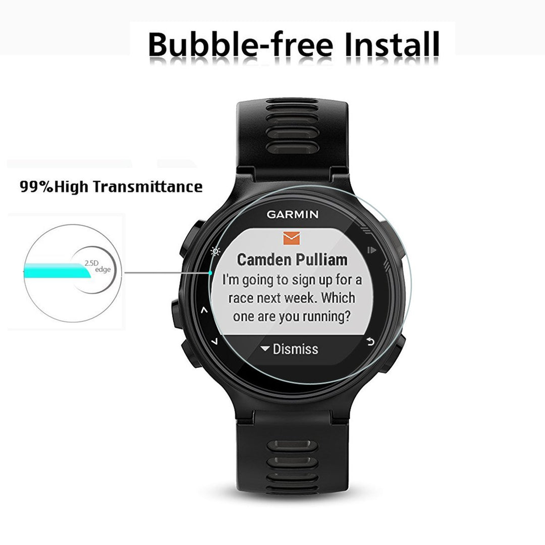 (Pack of 4) Tempered Glass Screen Protector for Garmin Forerunner 735XT, Akwox [0.3mm 2.5D High Definition 9H] Premium Clear Screen Protective Film for Garmin Forerunner 735XT