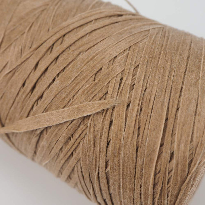Kraft Paper Yarn Raffia Yarn Soft Craft Ribbon Yarn Polyester Yarn for Crocheting DIY Weaving-Total Length 390m(427yds, 150g)-Khaki