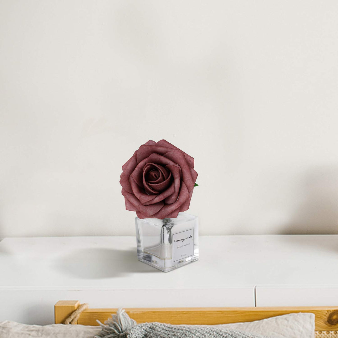 LIVILAN Purple Roses Artificial Flowers White Fake Rose