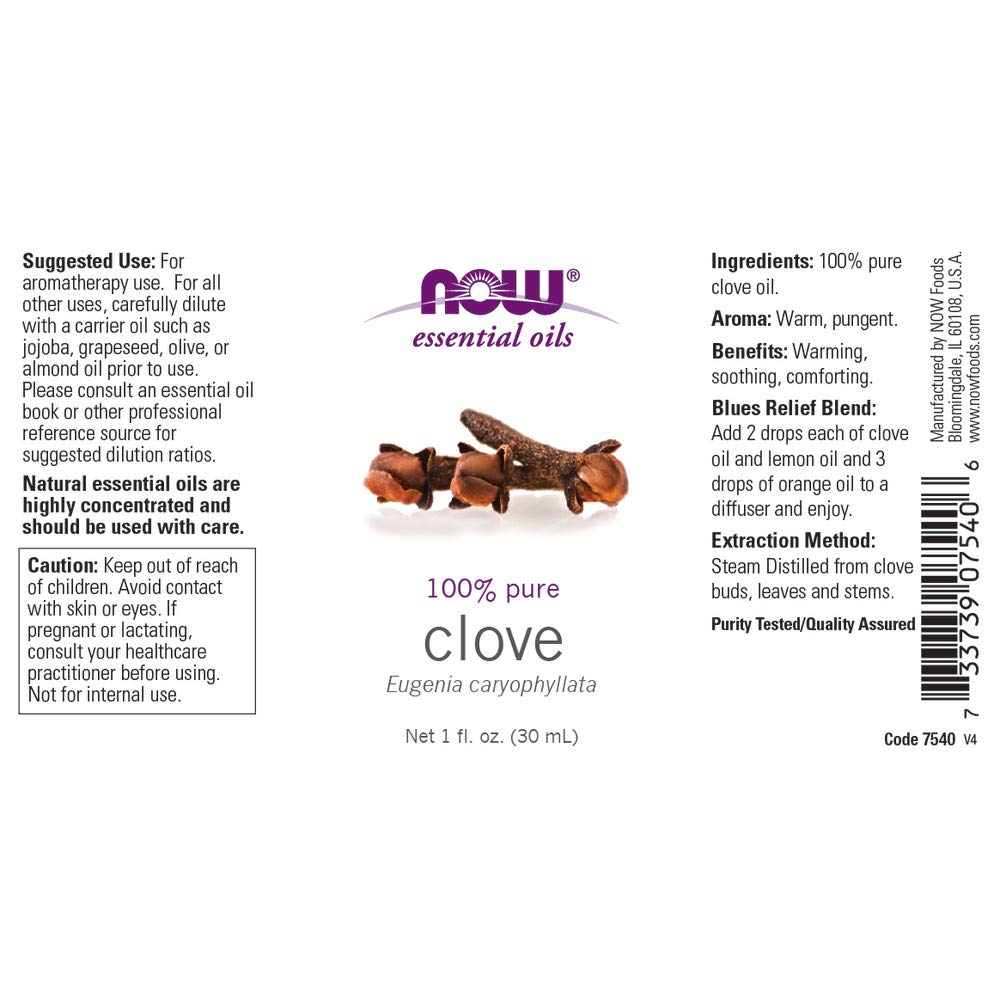 NOW Clove Oil, 1-Ounce (2 Pack)