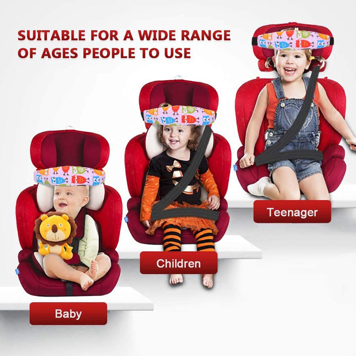 2 Pcs Baby Car Seat Neck Relief and Head Support,Silence Shopping Car Seat Head Band Strap Headrest,Stroller Car Seat Sleeping Head Support for Toddler Child Children Kids Infant Christmas (Pink)