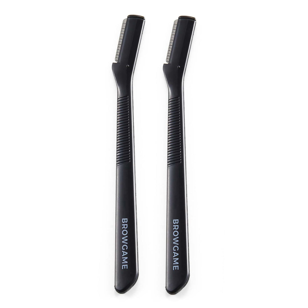Eyebrow Shaping Knife Duo - Dermaplaning Tool For Flawless Brows And Skin - Reusable Razor For Brows, Neck, Lips, Cheeks, And Body - Painless Hair Remover With Easy-Grip Handle - 2 Pack