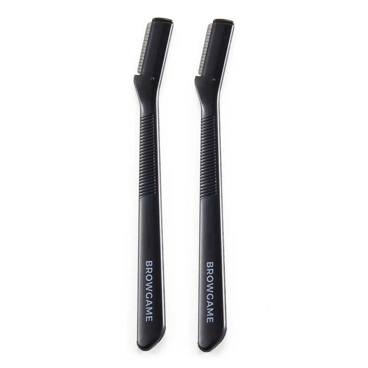 Eyebrow Shaping Knife Duo - Dermaplaning Tool For Flawless Brows And Skin - Reusable Razor For Brows, Neck, Lips, Cheeks, And Body - Painless Hair Remover With Easy-Grip Handle - 2 Pack