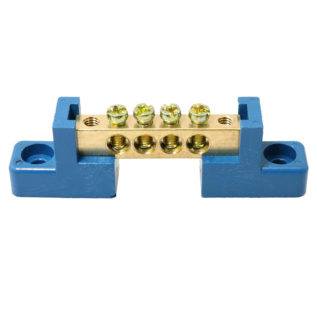 2pcs Terminal Bus Bar 4 Positions Terminal Block Brass Wire Screw Terminal Grounding Strip Bus Bar Block