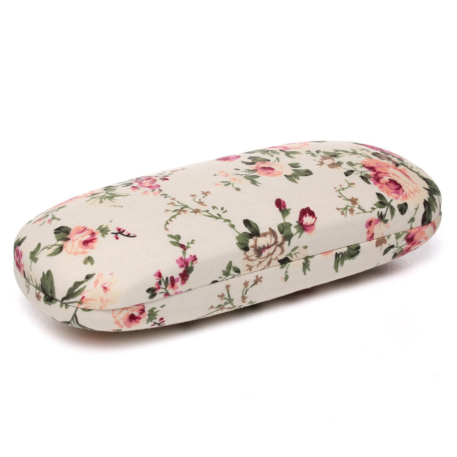 Glasses Case Hard Shell Eyeglass Case for Women Fabrics Floral Retro Spectacle Case Box Portable
