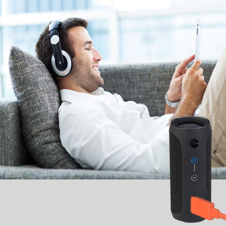 Flip4 Micro USB Charging Flat Cable Power Cord Compatible with Flip 2 Flip 3 Flip 4 Charge 2 Go Wireless Speaker (Orange)