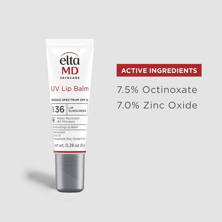 UV Lip Balm SPF Sunscreen, Sunscreen Lip Balm with SPF, Protects Dry Cracked Lips, Transparent Zinc Oxide Lip Sunscreen, 0.28 Tube