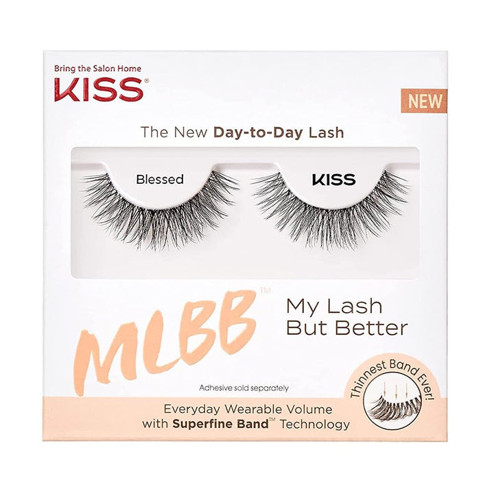 MLBB My Lash But Better False Eyelashes, Everyday Wearable Volume with Superfine Band Technology, Easy To Apply, Reusable, Cruelty-Free, Strip Lashes, Blessed, 1 Pair Fake Eyelashes