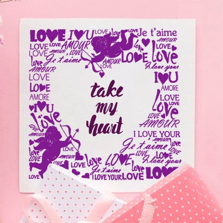 Valentines Angel Love Frame Background Clear Stamps for