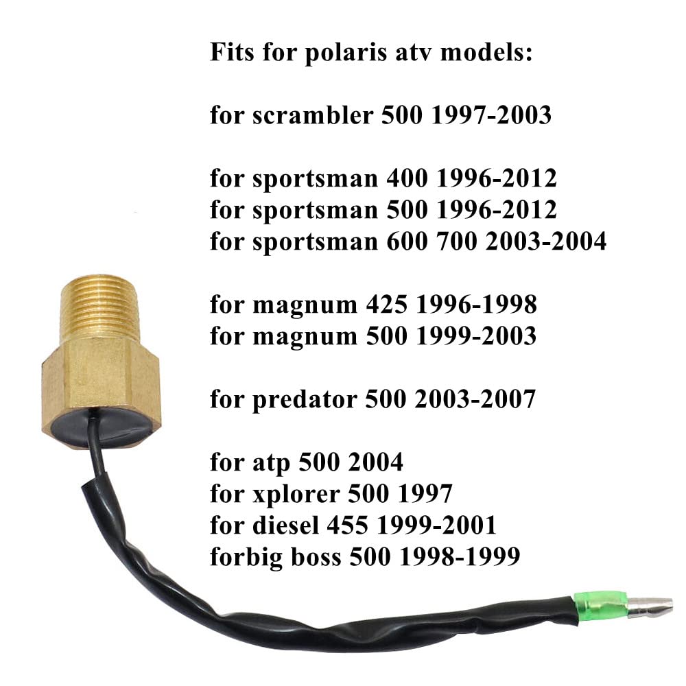 Hot Light Thermal Temp Switch Sensor 3085352 Complatiple with Polaris Sportsman Magnum Scrambler Predator 400 425 500 Radiator Cooling Heat Thermostat Pump Sensor Switch