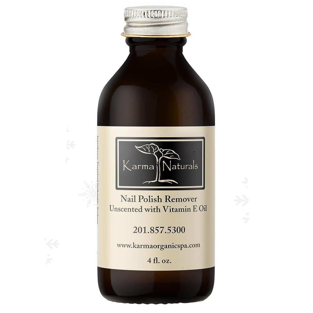 Karma Organic Nail Polish Remover Unscented- Non Toxic, Vegan, Cruelty Free, Acetone Free – Nails Strengthener for Fingernails – 4 fl. Oz