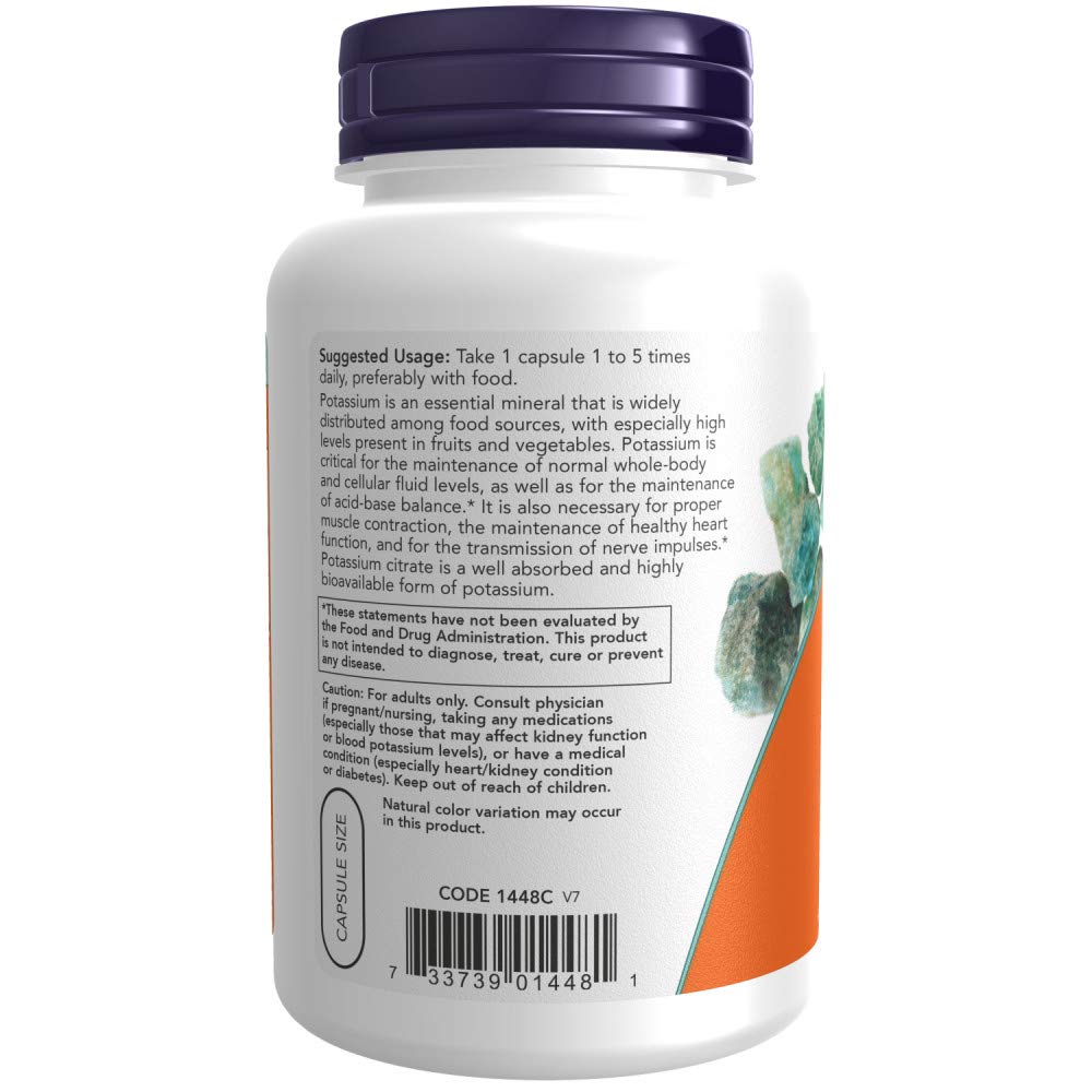 NOW Foods Supplements, Potassium Citrate 99 mg, Support
