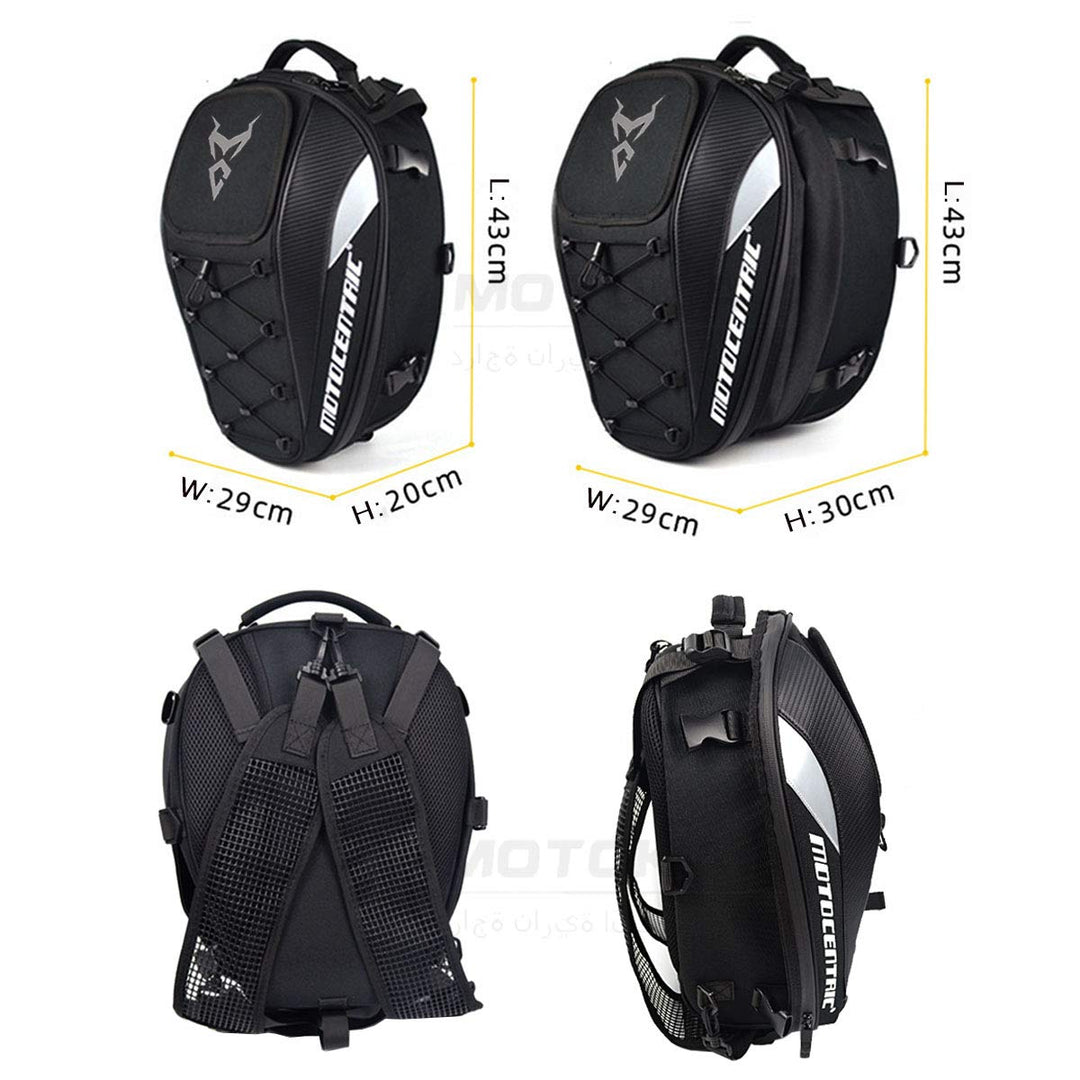 Motorcycle Seat Tail Bag Backpack Dual Use Motorbike Rear Seat Bag Motorcycle Waterproof Helmet Bag (Gray)