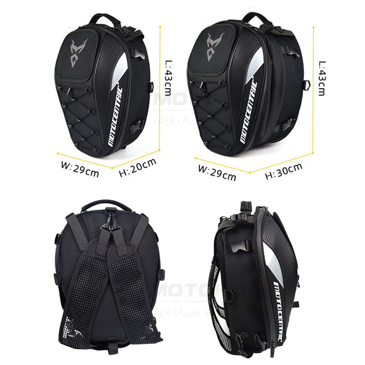 Motorcycle Seat Tail Bag Backpack Dual Use Motorbike Rear Seat Bag Motorcycle Waterproof Helmet Bag (Gray)