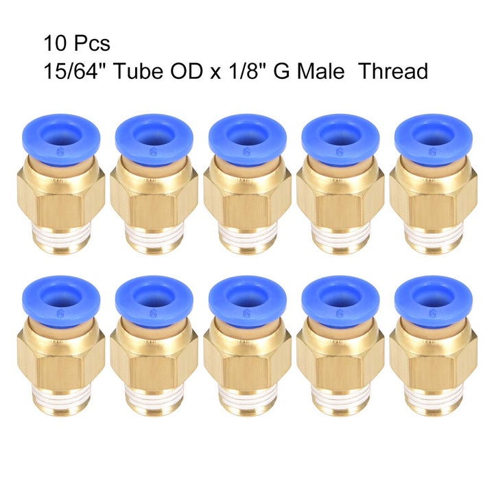 Straight Pneumatic Push to Quick Connect Fittings G1/8 Male x 6mm Tube OD 10pcs