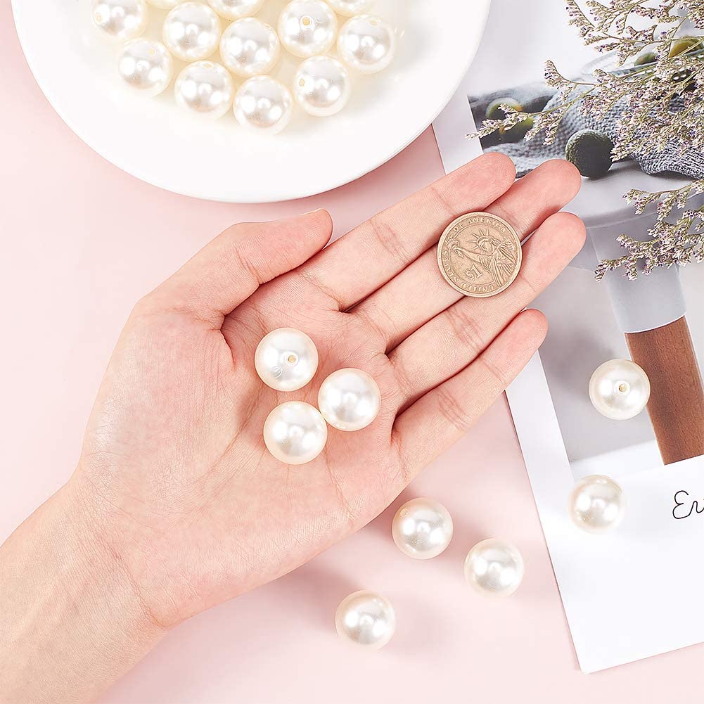 arricraft About 120 Pcs 20mm Large Pearl Beads, Acrylic