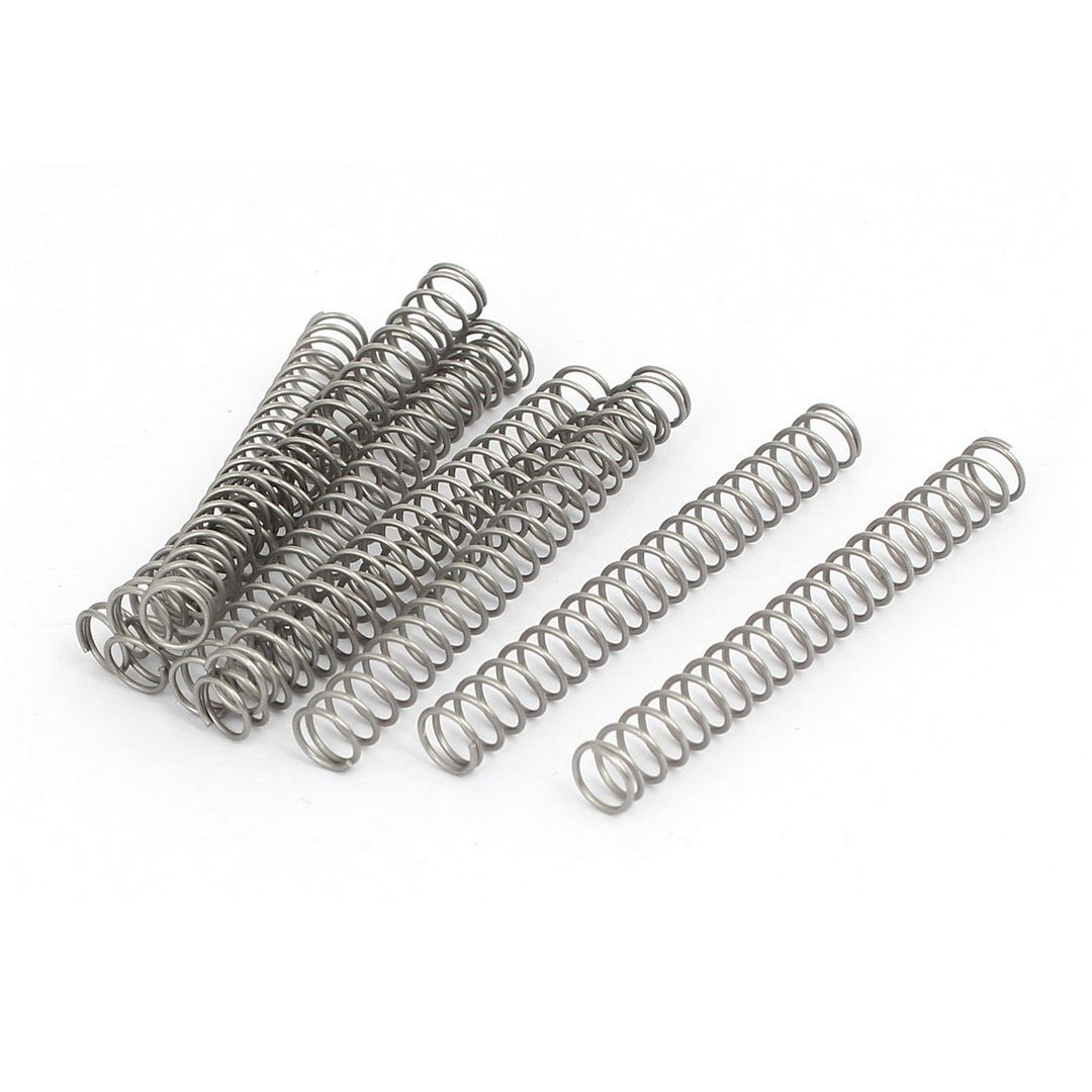 Compression Spring,304 Stainless Steel,6mm OD,0.6mm Wire Size,50mm Free Length,Silver Tone,10Pcs