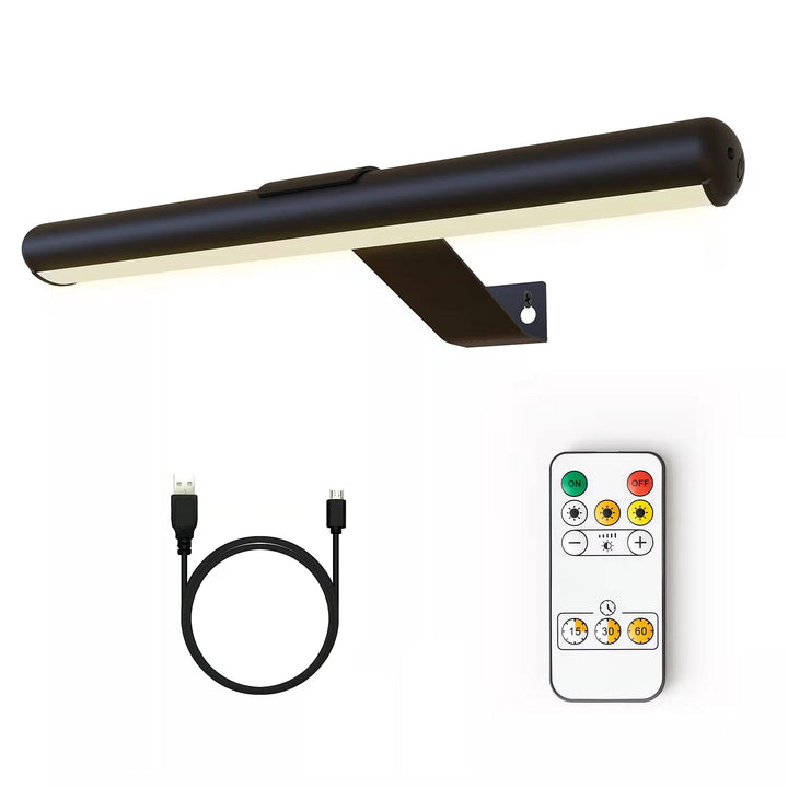 Rechargeable Picture Light with Remote,Wireless Battery Painting Light with 3 Lighting Colors,Art Light Display Lamp with Dimmable Timer, Full Metal Picture Light for Picture Gallery Dart