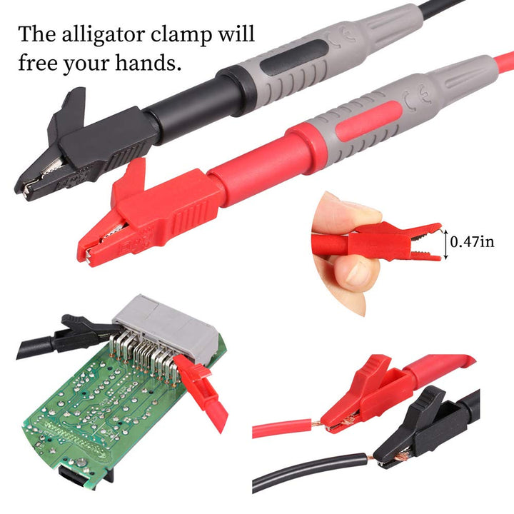 25-Piece Multimeter Leads Kit, Professional and Upgraded Test Leads Set with Replaceable Gold-Plated Multimeter Probes, Alligator Clips, Test Hooks and Back Probe Pins.