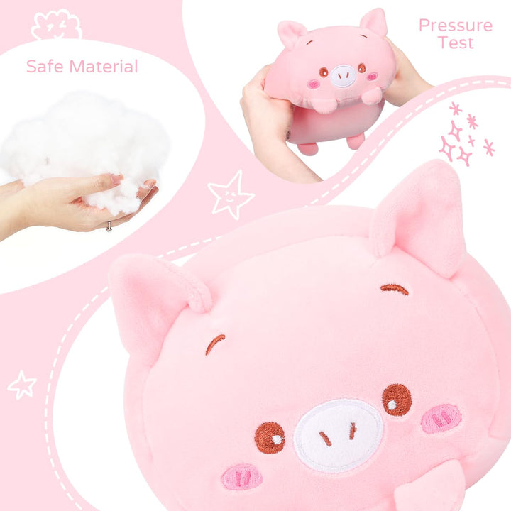 AIXINI 8 inch Cute Pink Pig Plush Stuffed Animal Cylind