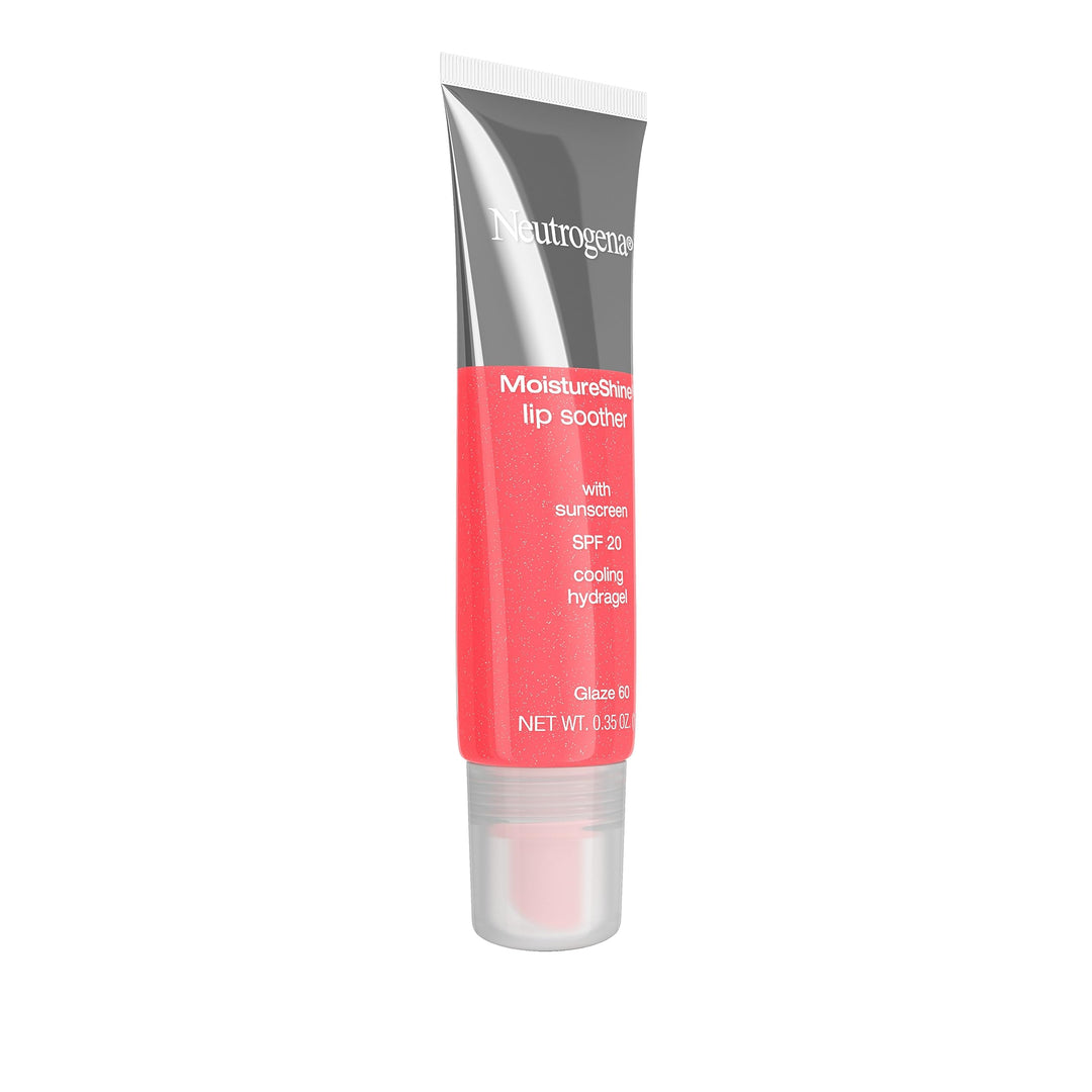 MoistureShine Lip Soother Gloss with SPF 20 Sun Protection, High Gloss Tinted Lip Moisturizer with Hydrating Glycerin and Soothing Cucumber for Dry Lips, Glaze 60,.35 oz