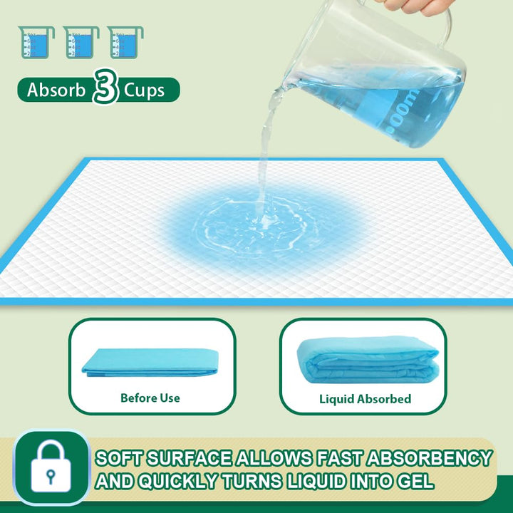 Puppy Pee Pads 22x23-100 Count | Dog Pee Training Pads Super Absorbent &amp; Leak-Proof | Disposable Pet Piddle and Potty Pads for Puppies | Dogs | Doggie| Cats | Rabbits