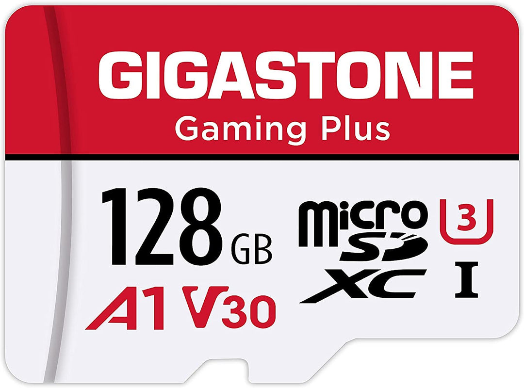 [] 128GB Micro SD Card, Gaming Plus, MicroSDXC Memory Card for Nintendo-Switch, Wyze, GoPro, Dash Cam, Security Camera, 4K Video Recording, UHS-I A1 U3 V30 C10, up to 100MB/s, with Adapter