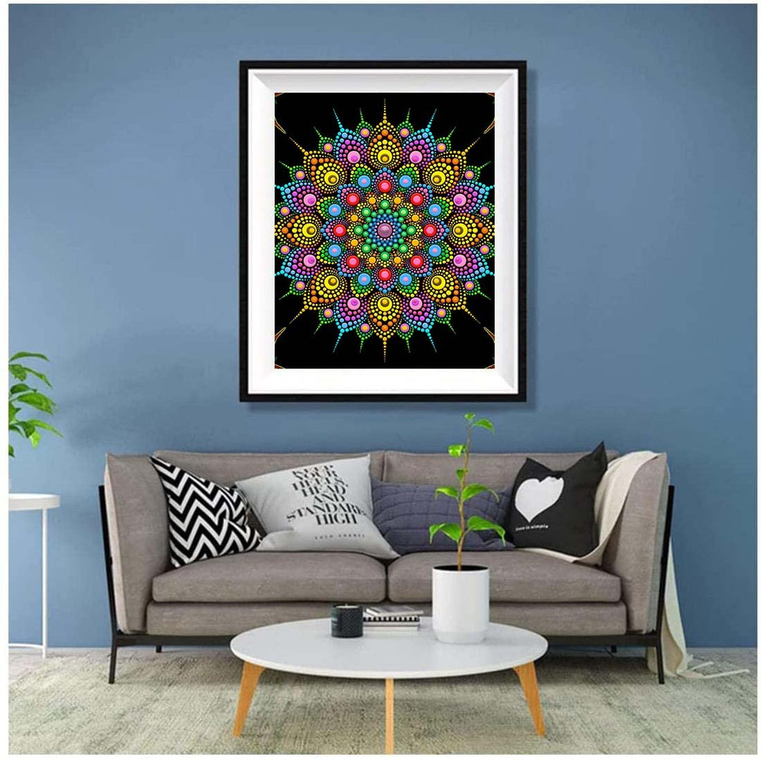 Diamond Art by Number Kit for Adult and Beginner Mandala Full Drill Crystal Rhinestone Embroidery Cross Stitch Diamond Embroidery Kit Home Decor 12×16 Inch