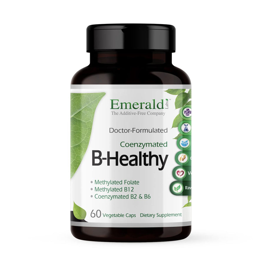 B-Healthy - Vegan Vitamin B Complex - Includes Methylated Folic Acid & Full Spectrum B Vitamins - Supports Immune, Brain & Heart Health* - 60 Vegetable Capsules