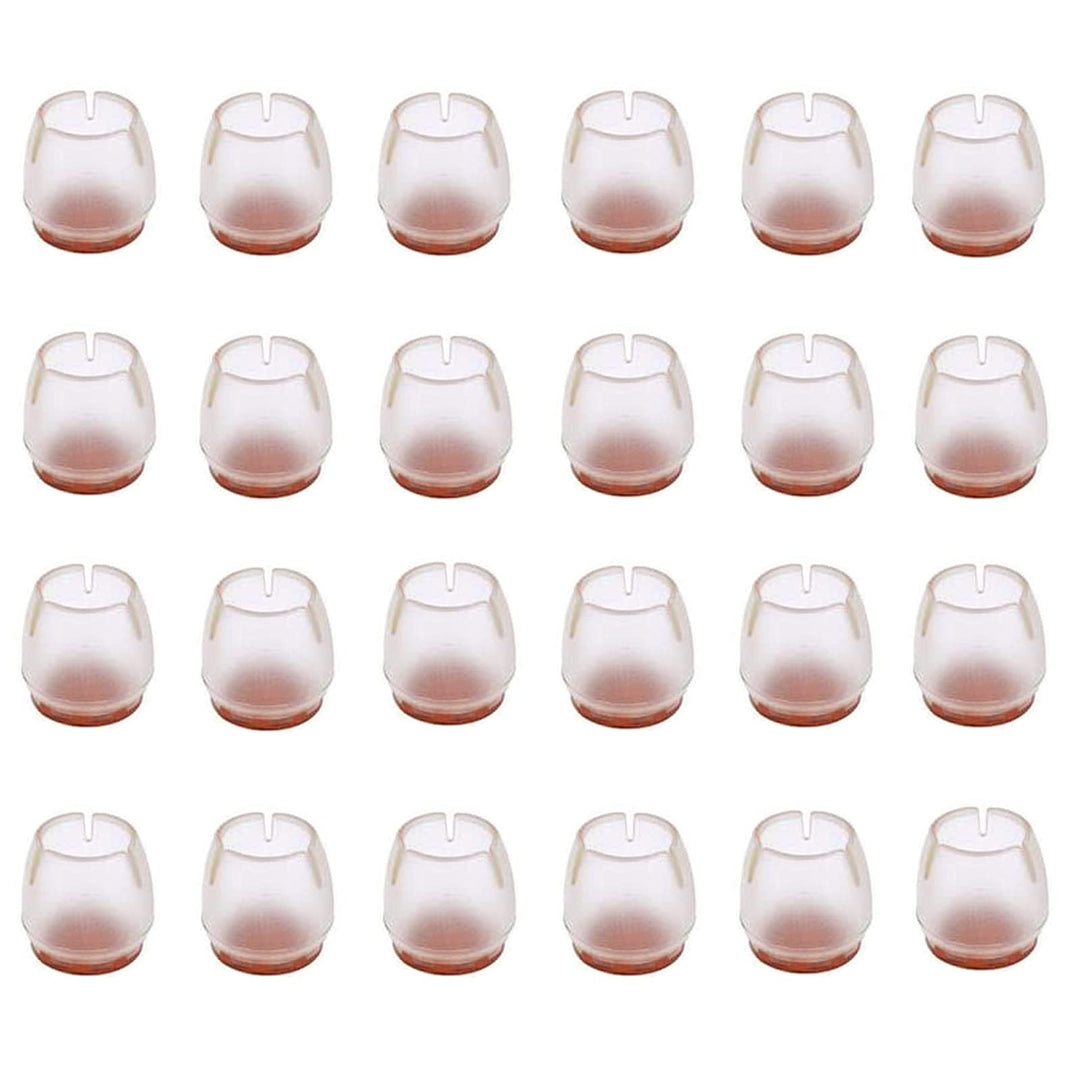 24PCS Round Chair Leg Covers Caps Rubber Hardwood Floors Protector Outdoors Furniture Circular Feet Pads (Size 6/9 to 4/5)